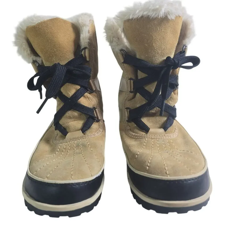 Sorel Tivoli II Waterproof Duck Fleece Leather Winter Boots Shoes Womens 9 Tan